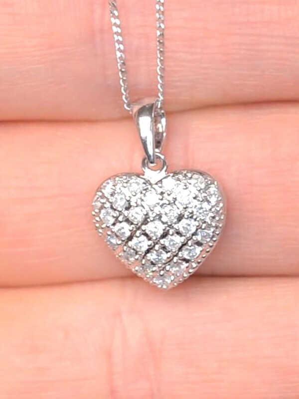 Seraphine The Diamond Store White Lab Diamond 0.50ct In 925 Silver Heart Pendant Necklace