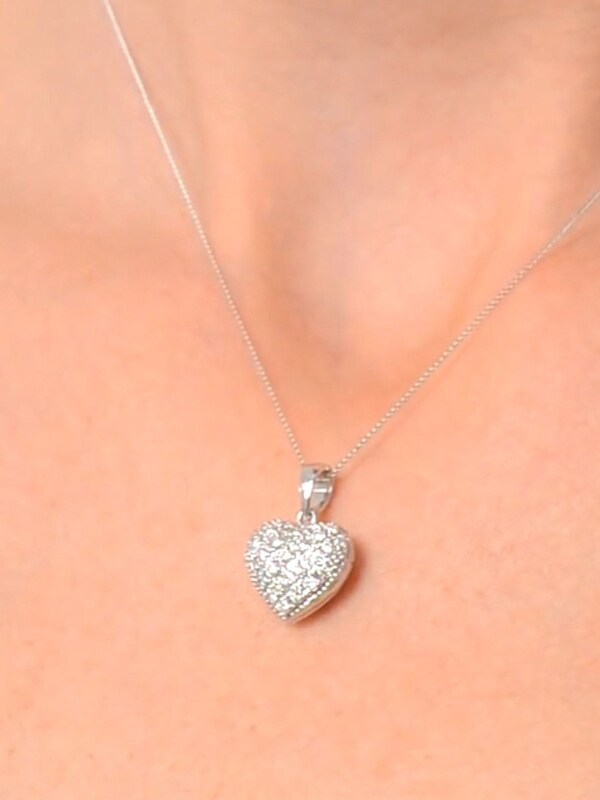 Seraphine The Diamond Store White Lab Diamond 0.50ct In 925 Silver Heart Pendant Necklace