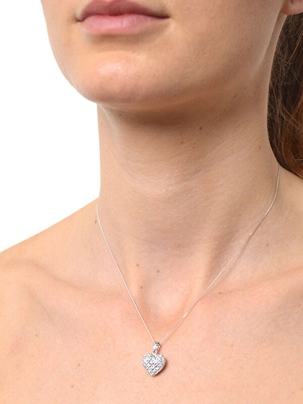 seraphine The Diamond Store White Lab Diamond 0.50ct in 925 Silver Heart Pendant Necklace