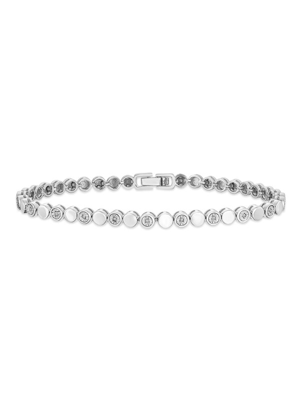 Seraphine The Diamond Store White Lab Diamond Tennis Bracelet Round Cut 0.10ct H/SI Silver