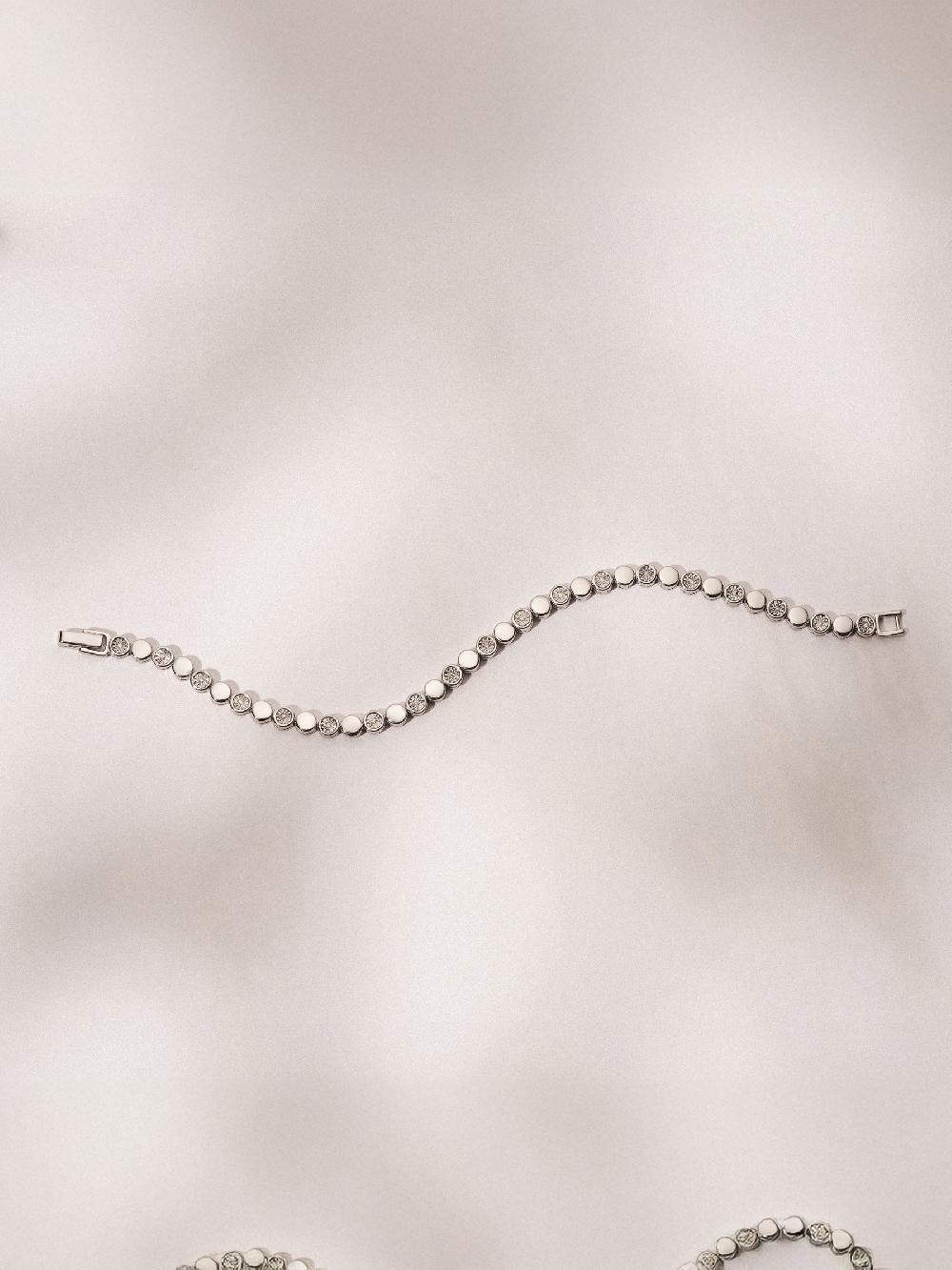seraphine The Diamond Store White Lab Diamond Tennis Bracelet Round Cut 0.10ct H/SI Silver