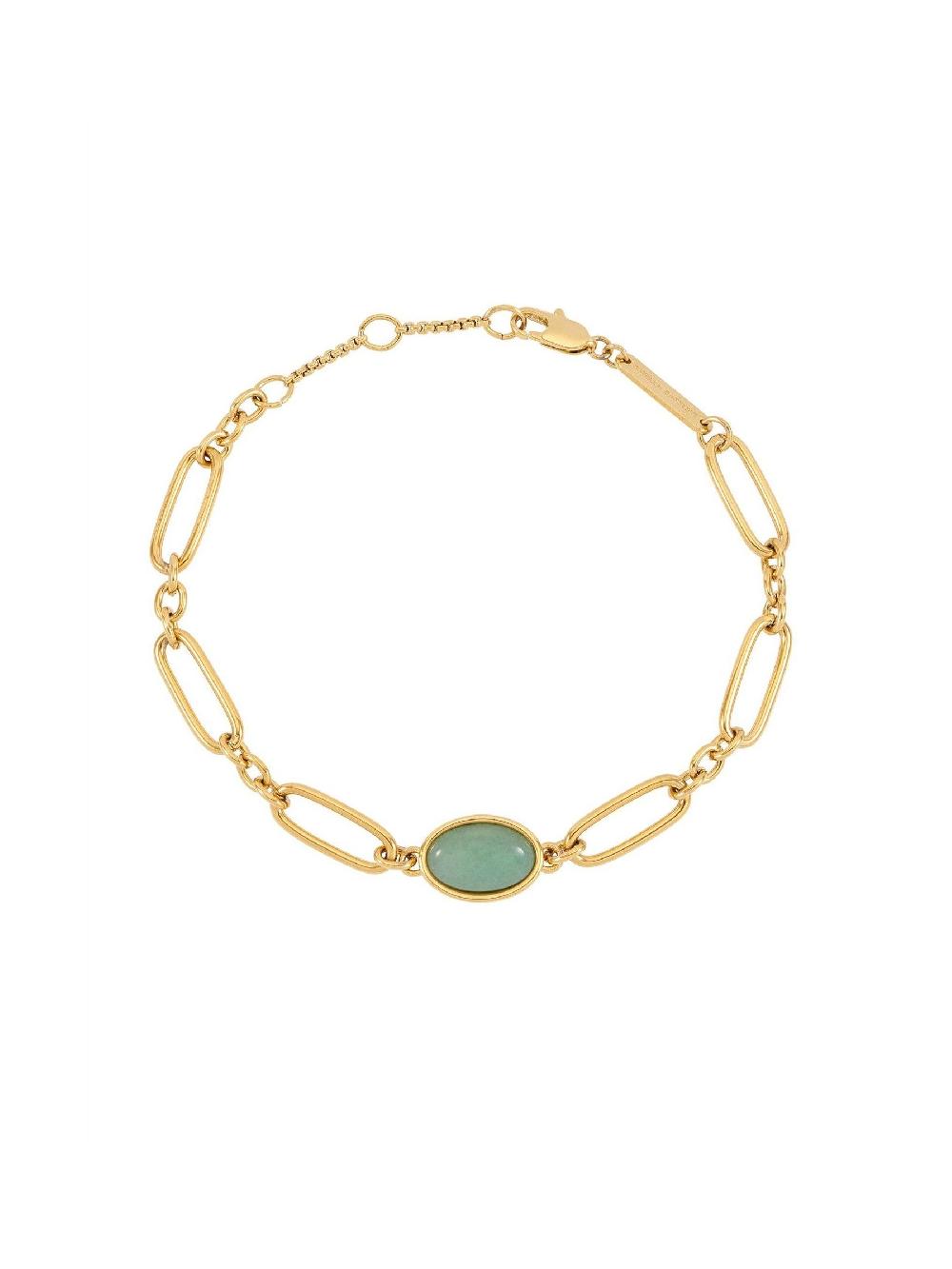 seraphine The Edit by Estella Bartlett Gold Tone Oval Aventurine Chain Link Bracelet