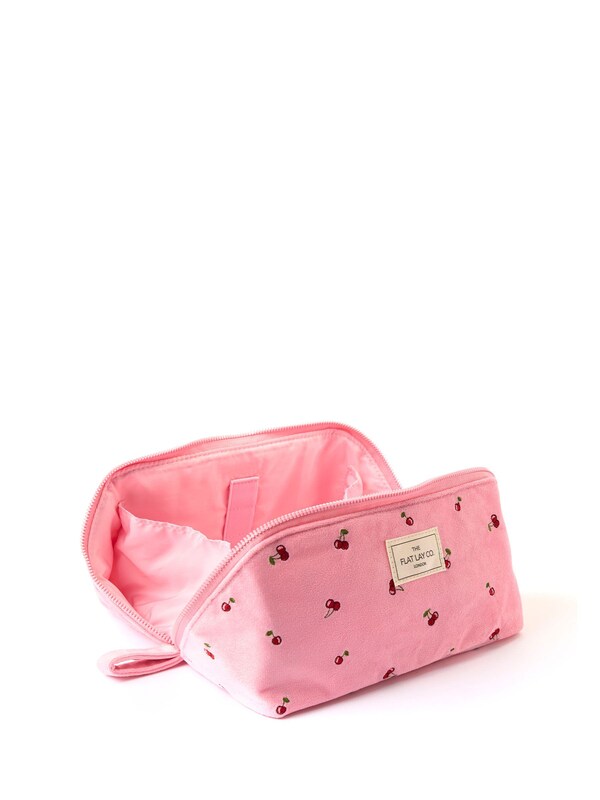 Seraphine The Flat Lay Co. Embroidered Velvet Open Flat Box Makeup Bag