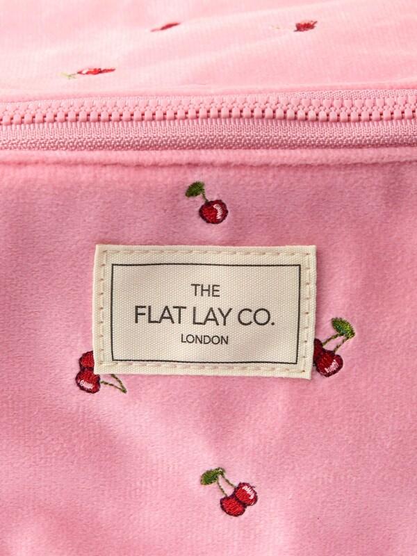 Seraphine The Flat Lay Co. Embroidered Velvet Open Flat Box Makeup Bag