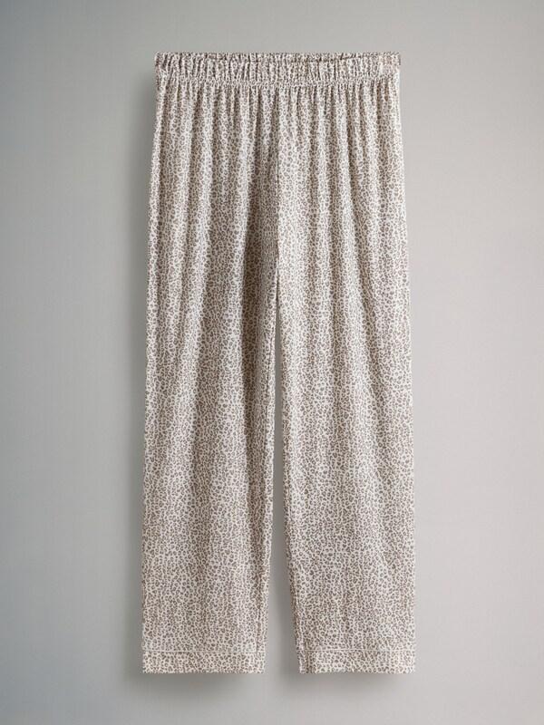 Seraphine The Set 2 Pack Polyester Viscose Blend Button Through Long Pyjamas With Piping Animal/Pink