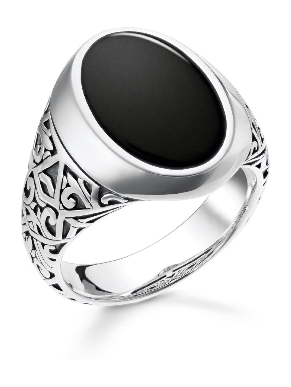 seraphine Thomas Sabo Black Black Onyx Ring - 925 Silver Blackened