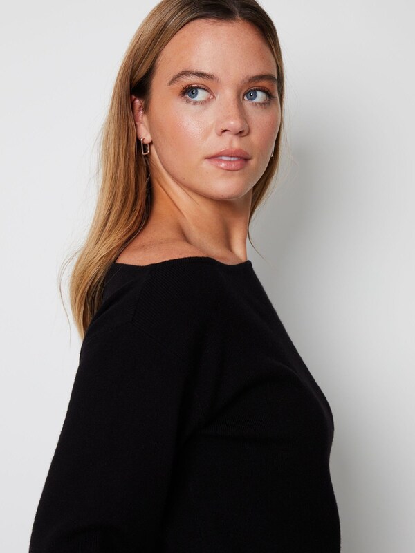 Seraphine Threadbare Black Slash Neck Knitted Jumper