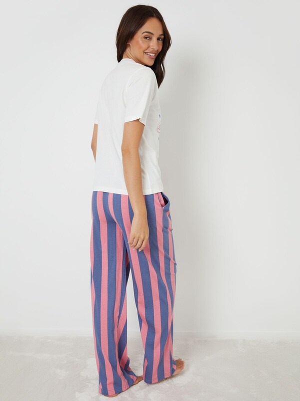 Seraphine Threadbare Blue Graphic Print Short Sleeve Pyjamas Set