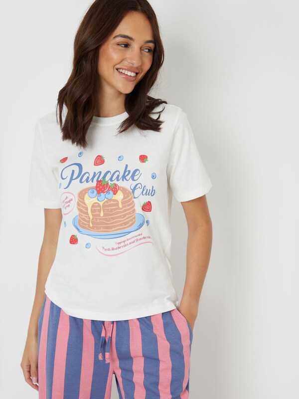 Seraphine Threadbare Blue Graphic Print Short Sleeve Pyjamas Set