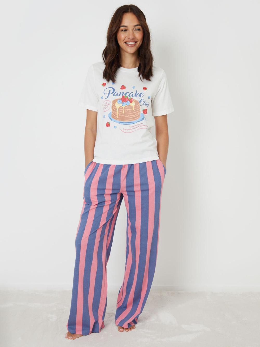 seraphine Threadbare Blue Graphic Print Short Sleeve Pyjamas Set