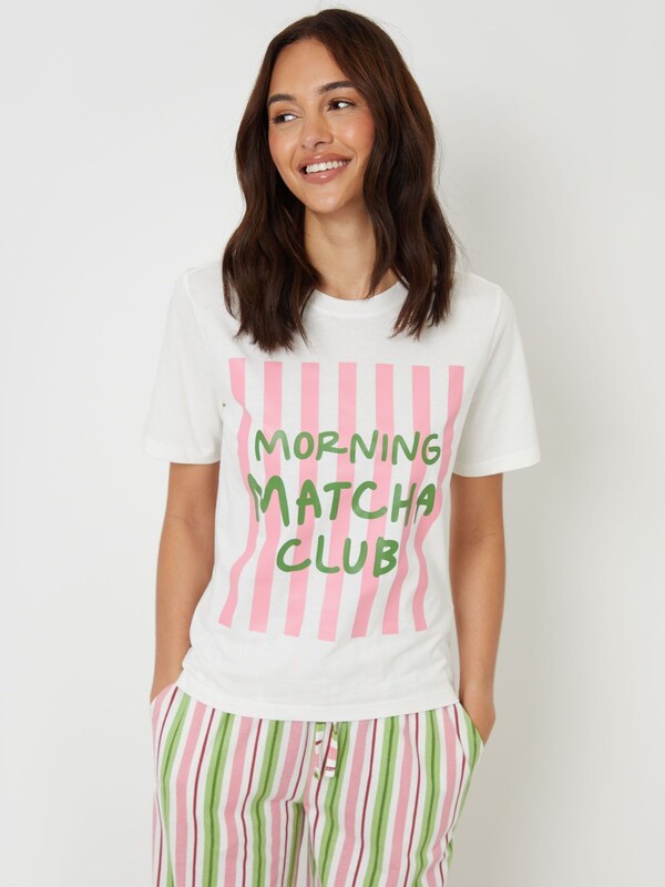 Seraphine Threadbare Pink Graphic Print Short Sleeve Pyjamas Set