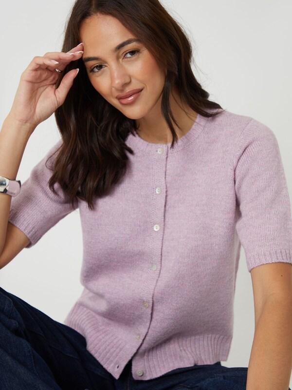 Seraphine Threadbare Pink Valentines Crew Neck Short Sleeve Knitted Cardigan