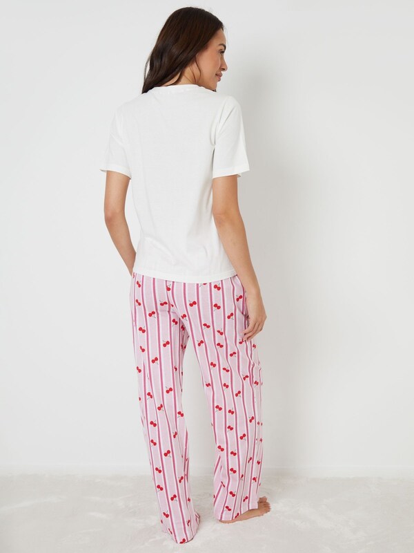 Seraphine Threadbare Pink Valentines Graphic Print Short Sleeve Pyjamas Set