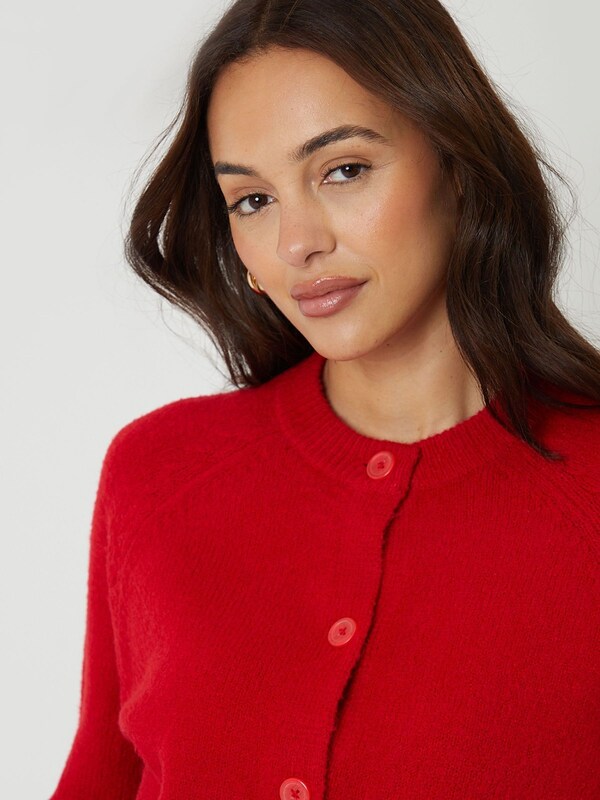 Seraphine Threadbare Red Valentines Button Up Knitted Cardigan