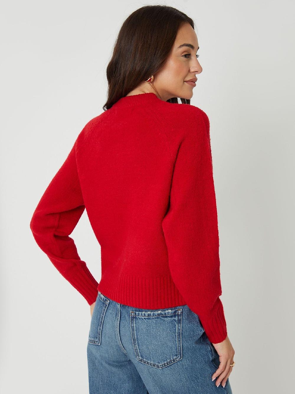 seraphine Threadbare Red Valentines Button Up Knitted Cardigan