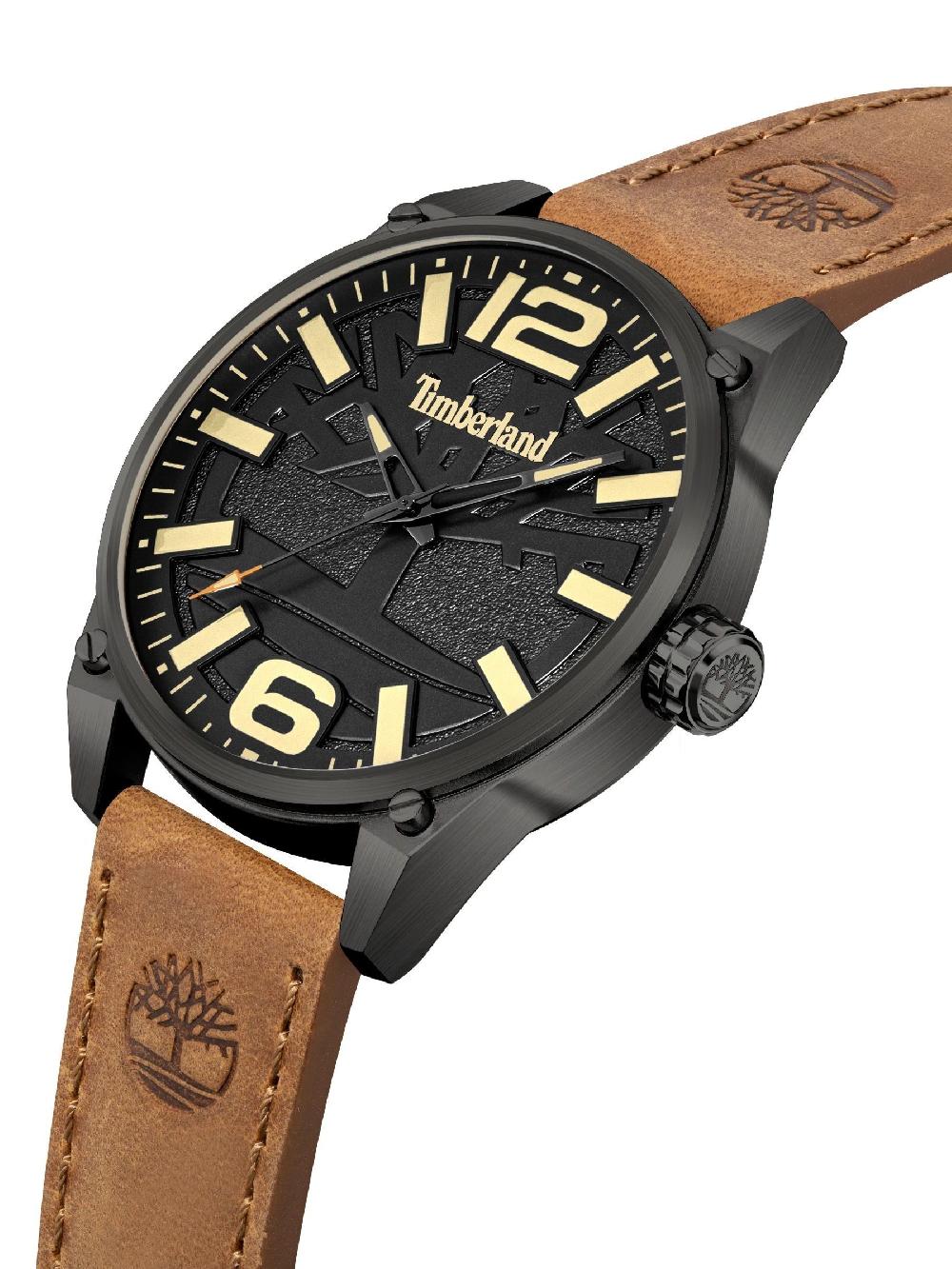 seraphine Timberland Brown Ripley Z Leather Strap Gun 3ATM Watch
