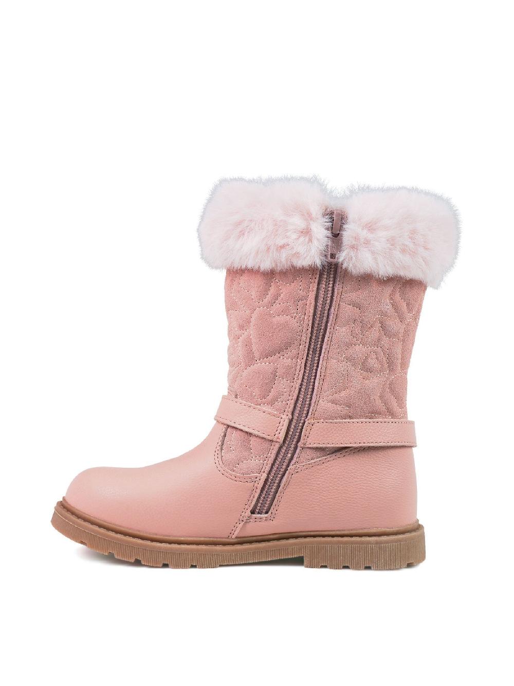 seraphine Toezone Lumi Faux Fur Zip Heart Buckle Boots