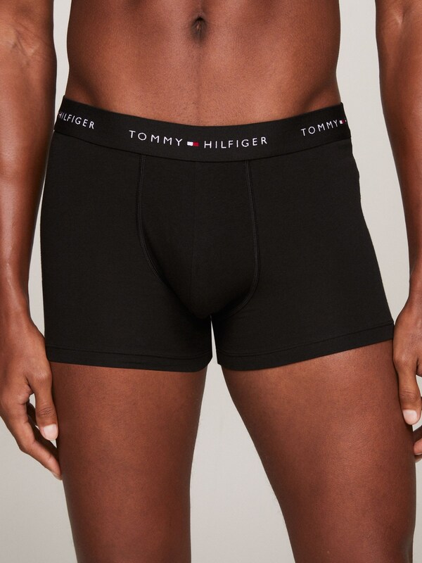Seraphine Tommy Hilfiger Black Essential Logo Waistband Trunks 3 Pack