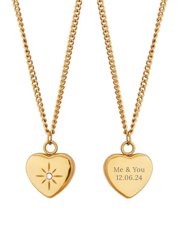 Seraphine Treat Republic Gold Tone Personal Celestial Heart Pendant And Necklace