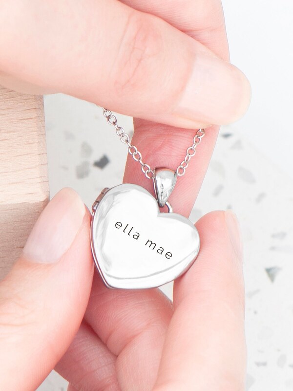 Seraphine Treat Republic Silver Tone Personalised Heart Photo Locket