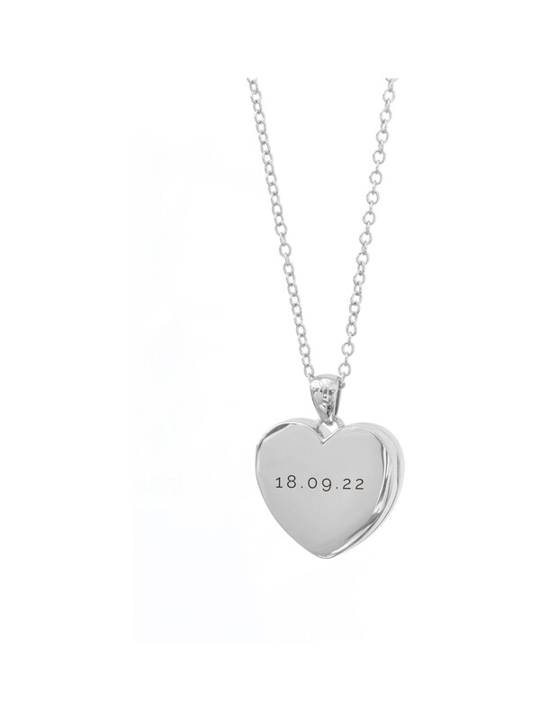 Seraphine Treat Republic Silver Tone Personalised Heart Photo Locket