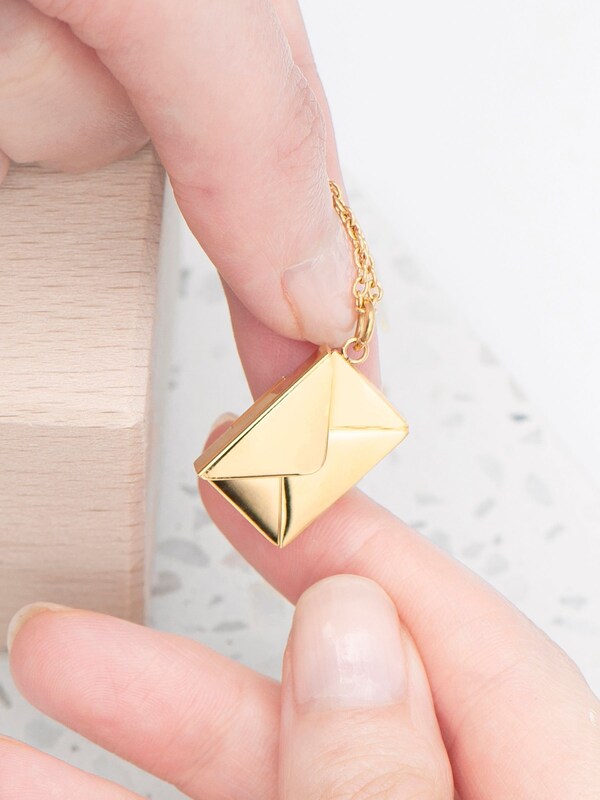 Seraphine Treat Republic Tone Personalised Secret Message Envelope Necklace
