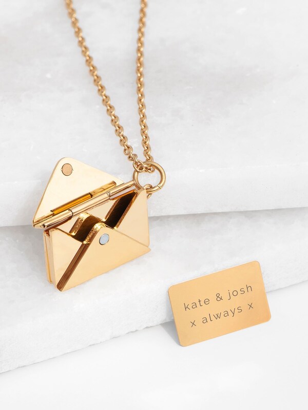 Seraphine Treat Republic Tone Personalised Secret Message Envelope Necklace
