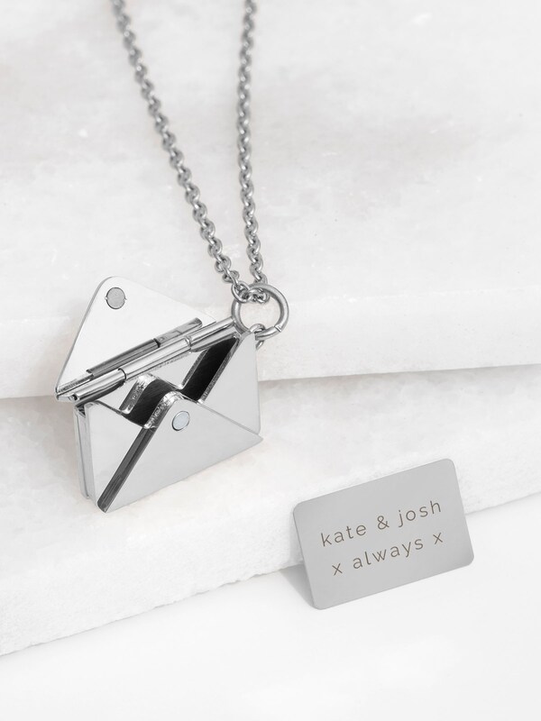 Seraphine Treat Republic Tone Personalised Secret Message Envelope Necklace