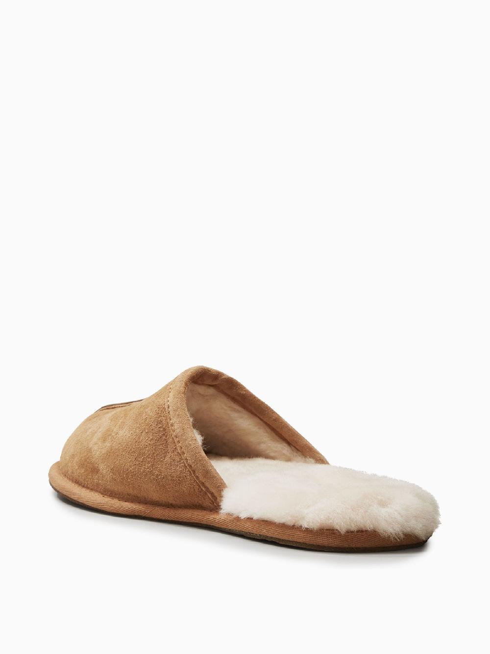 seraphine UGG Chestnut Brown Mens Sheepskin Lined Chestnut Brown Scuff Slippers