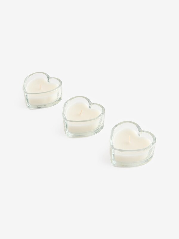 Seraphine Unfragranced Heart Set Of 3 Glass Candle Tealights