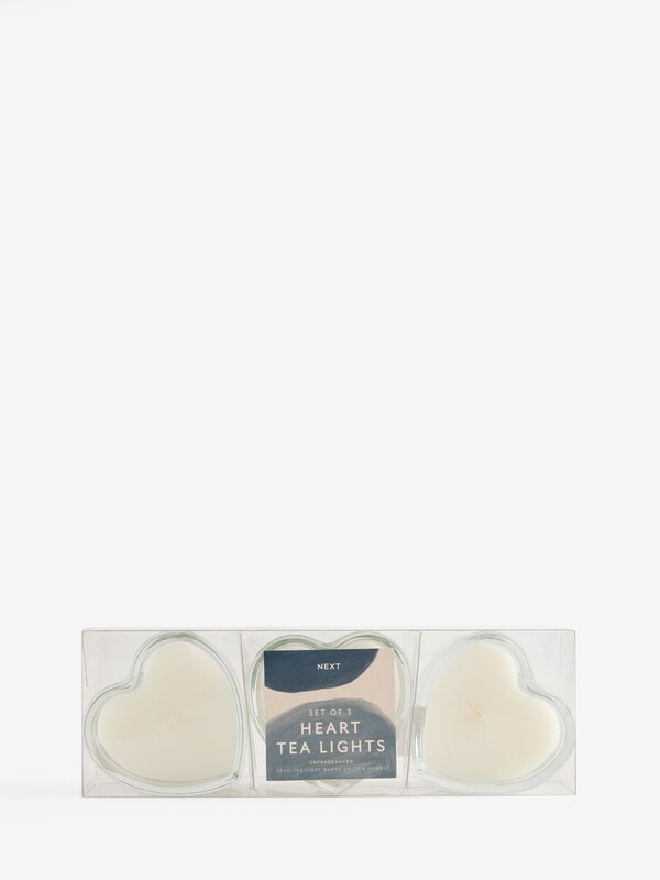 Seraphine Unfragranced Heart Set Of 3 Glass Candle Tealights