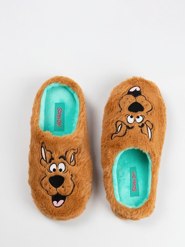 Seraphine Vanilla Underground Brown Scooby Doo Character Face Slippers