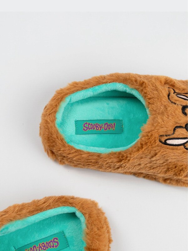 Seraphine Vanilla Underground Brown Scooby Doo Character Face Slippers