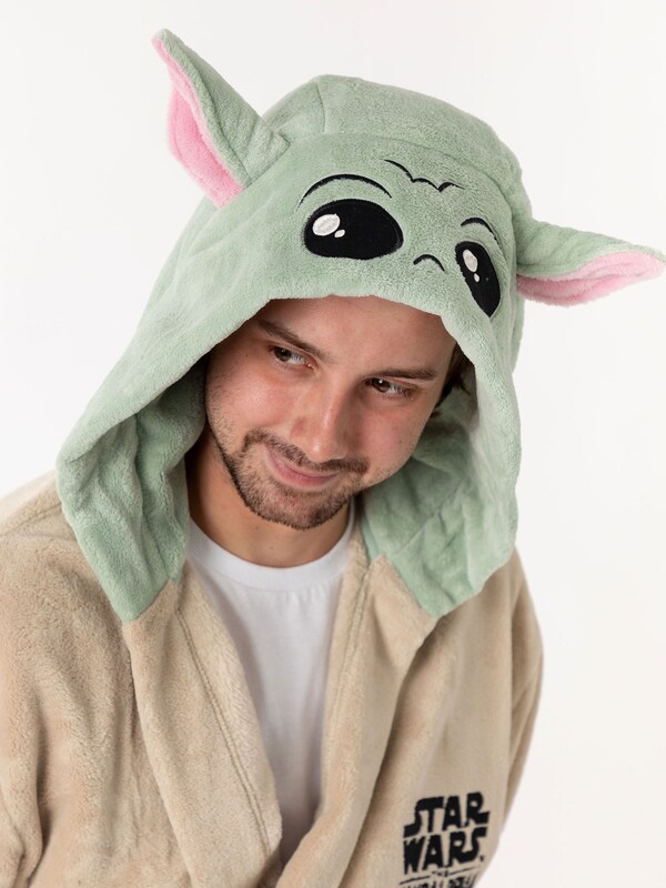 Seraphine Vanilla Underground Brown Star Wars Grogu Hooded Bath Robe
