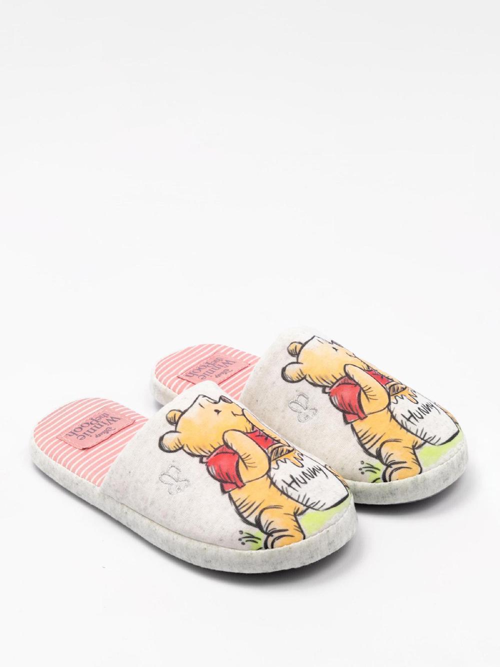 seraphine Vanilla Underground Ecru Winnie the Pooh Womens Winter Mule Slippers