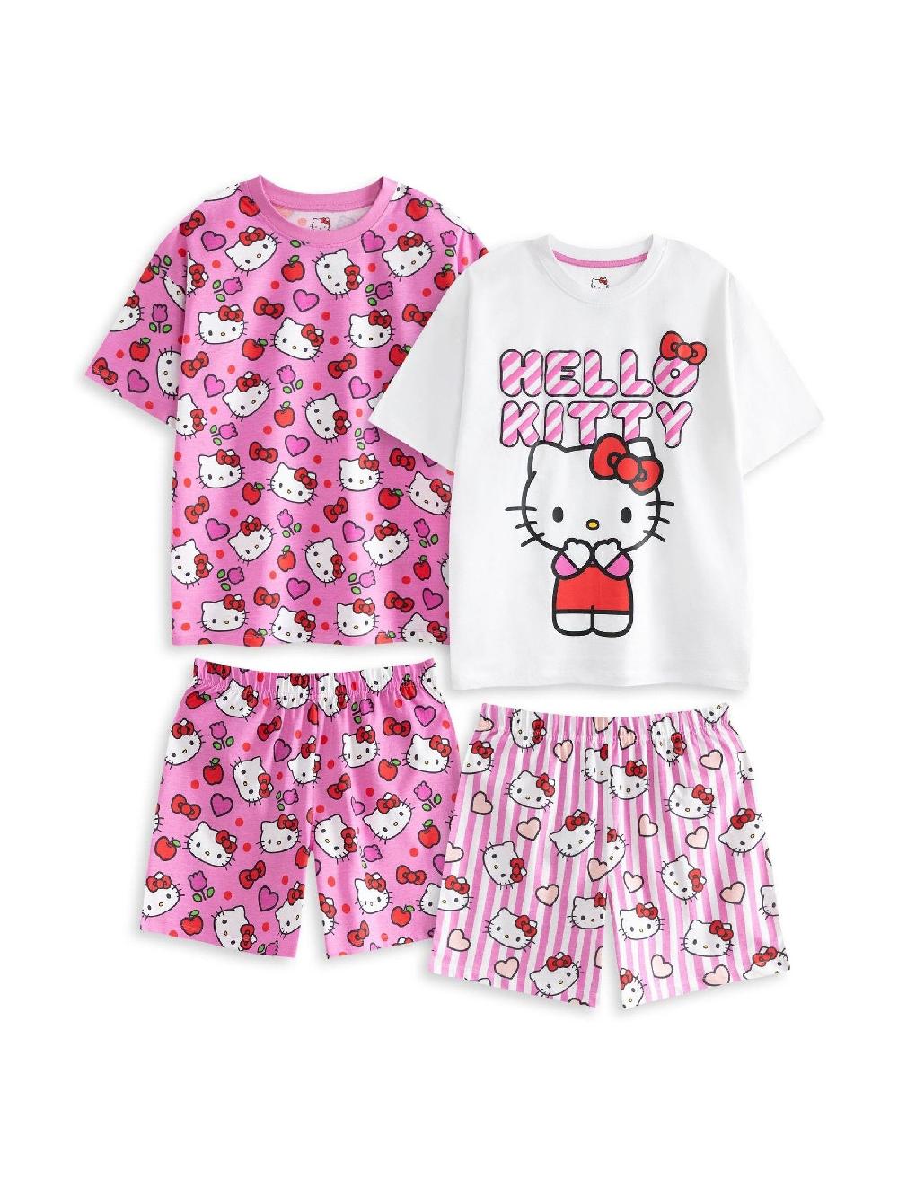 seraphine Vanilla Underground Pink Hello Kitty Girls Short Sleeve Short Leg 100% Cotton Pyjamas Set Multipack of 2