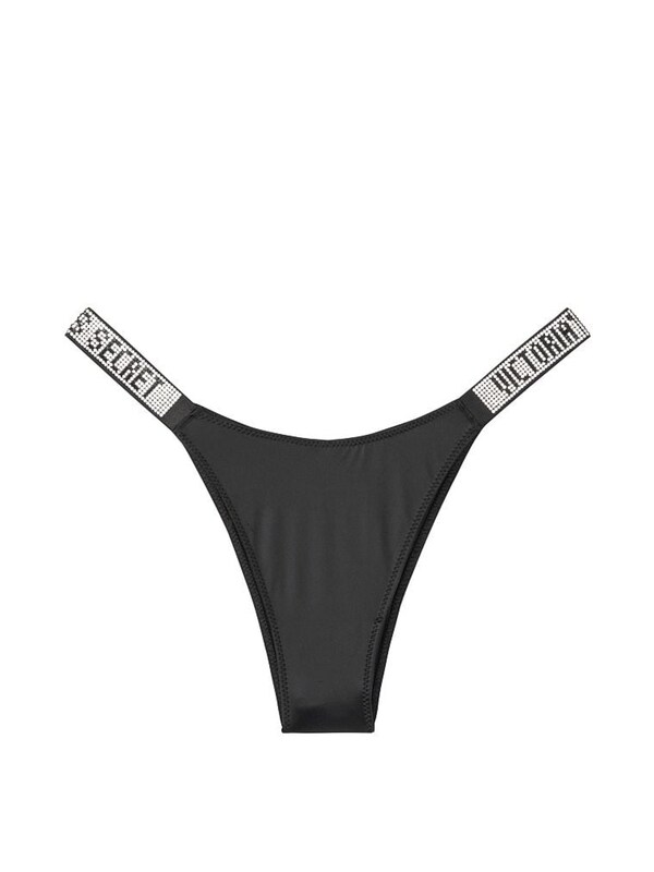 Seraphine Victoria's Secret Black Brazilian Smooth Shine Strap Knickers