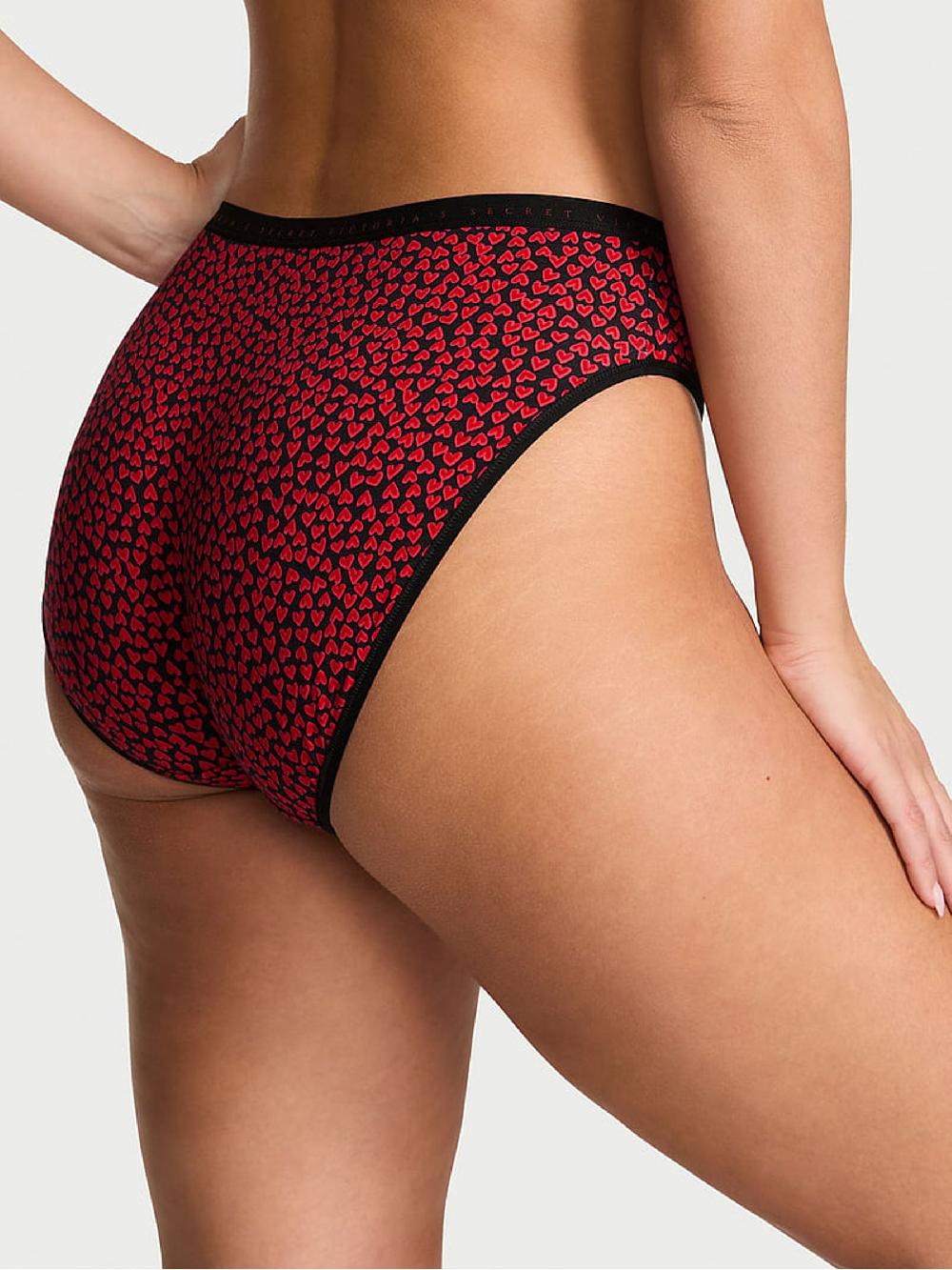 seraphine Victoria's Secret Black Ditsy Hearts Brief Knickers