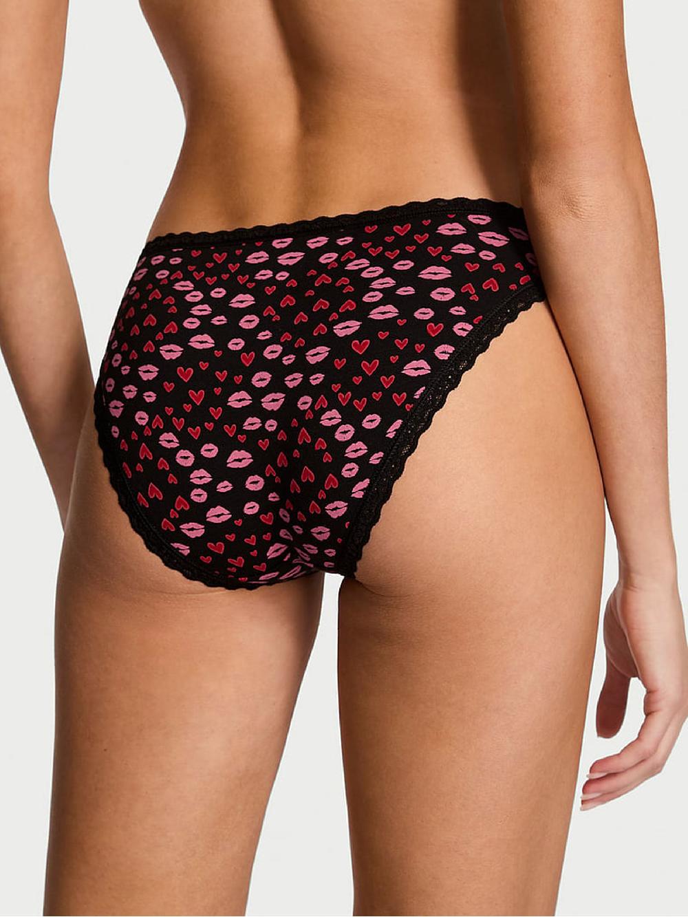 seraphine Victoria's Secret Black Kisses Bikini Lace Trim Knickers