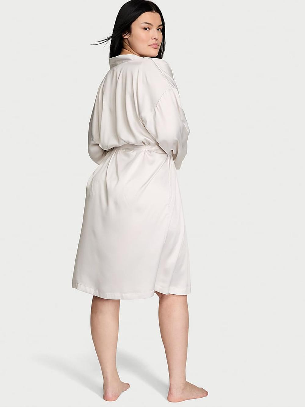 seraphine Victoria's Secret Coconut White Satin Midi Robe
