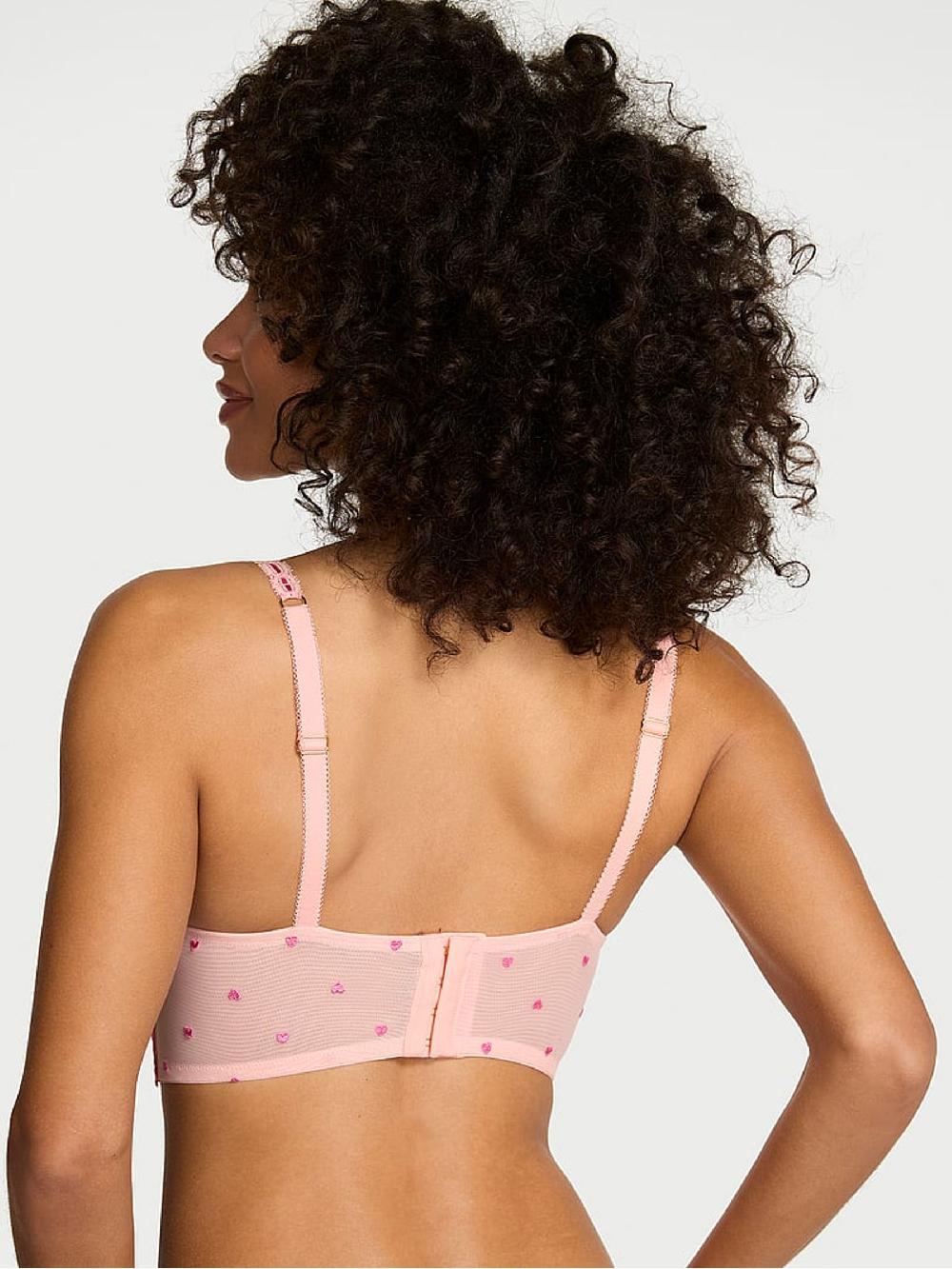 seraphine Victoria's Secret Hearts and Roses Pink Embroidered Bra Top