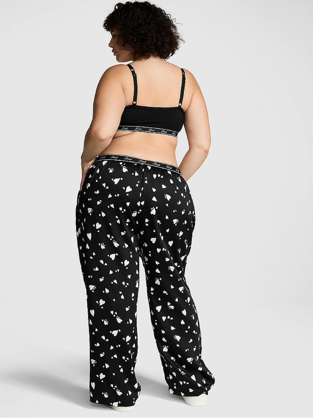 seraphine Victoria's Secret PINK Black White Hearts TENCEL™ Pyjama Bottoms