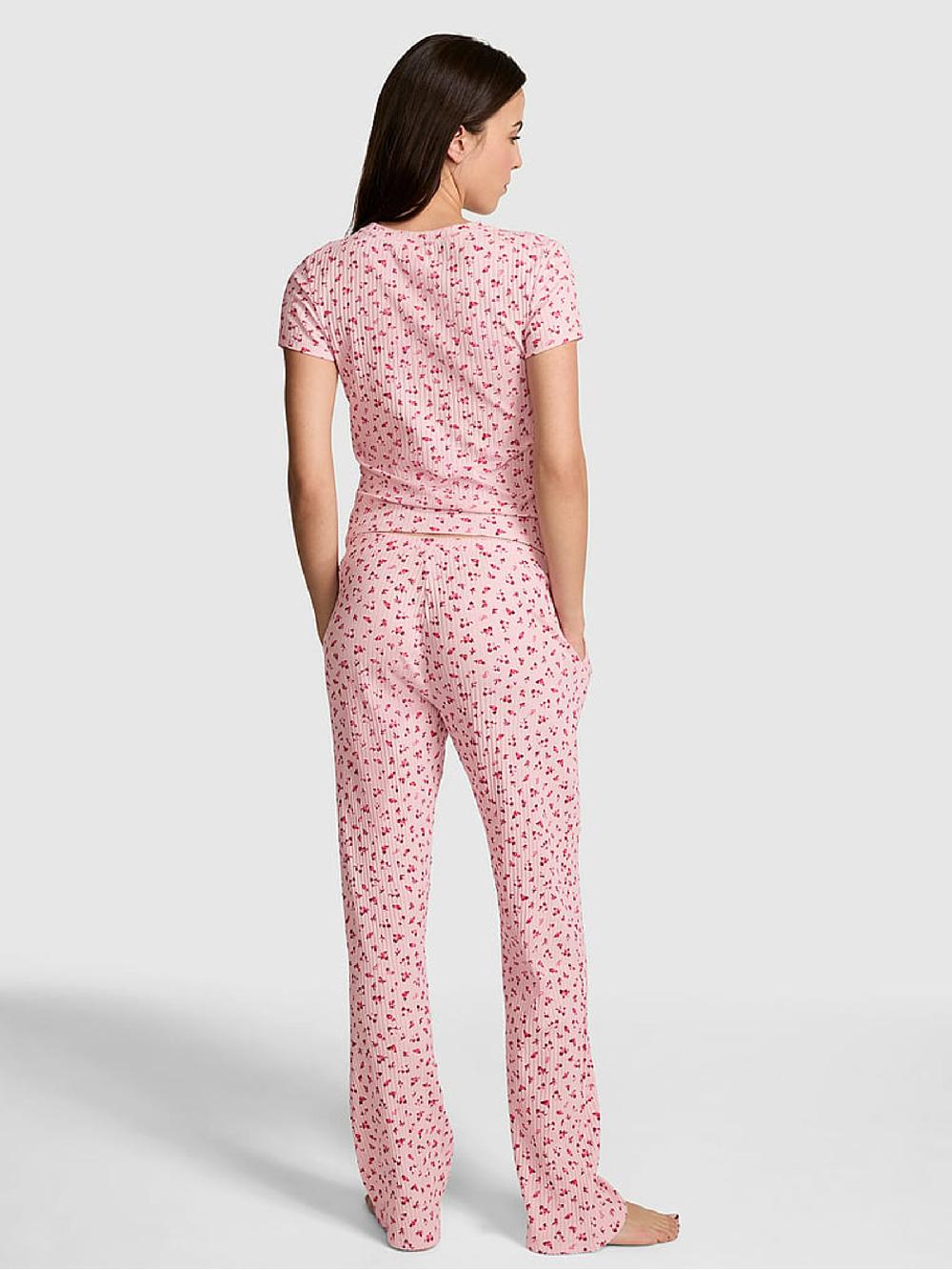 seraphine Victoria's Secret PINK Dollhouse Pink Ribbed Pyjama Set