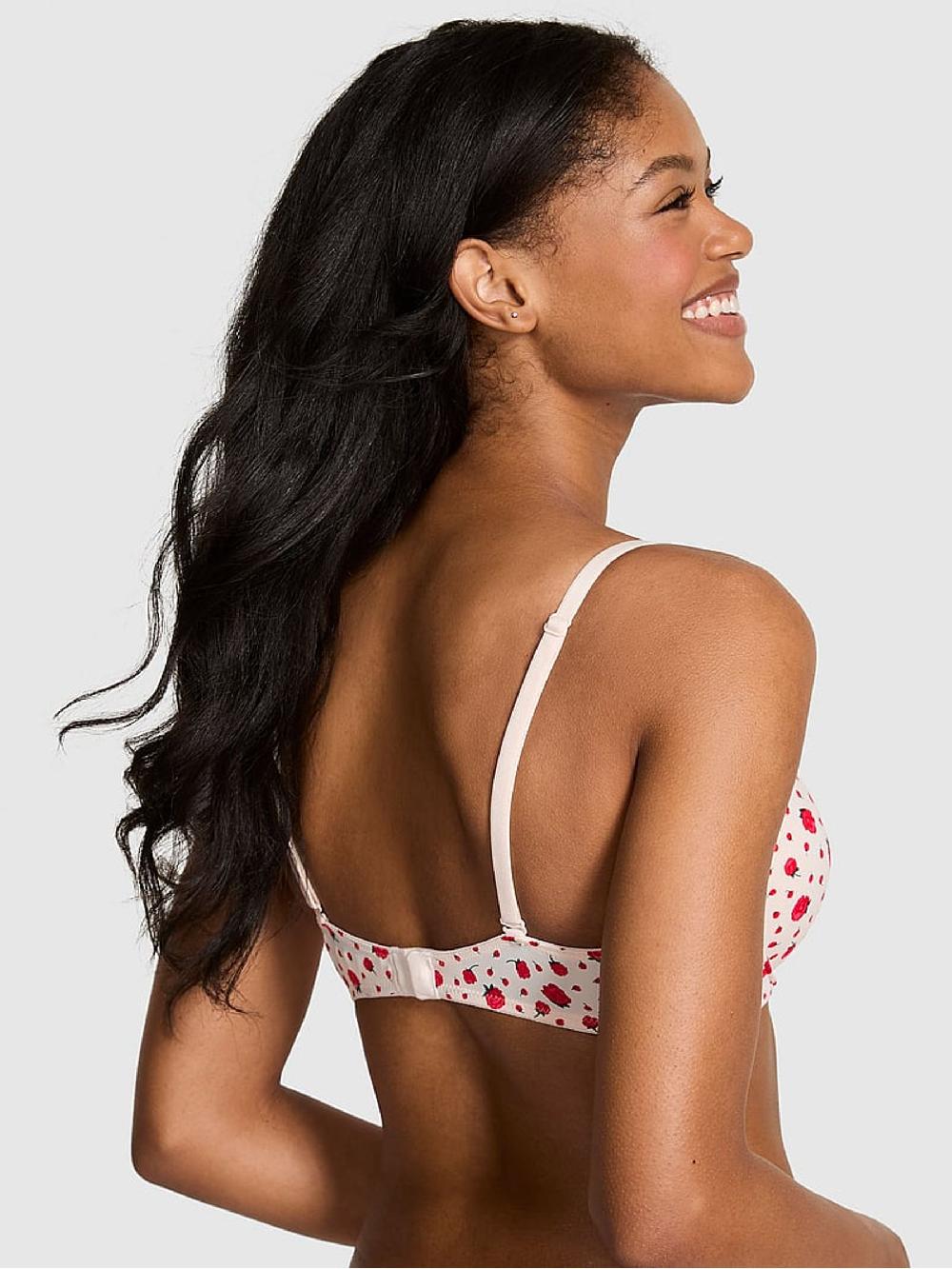 seraphine Victoria's Secret PINK Winter White Roses Super Push Up Bra