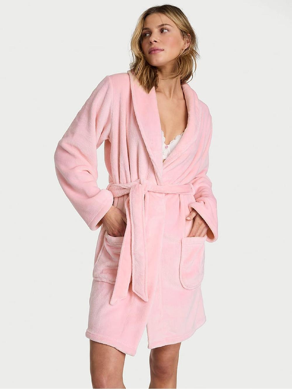 seraphine Victoria's Secret Pretty Blossom Pink Fluffy Short Dressing Gown