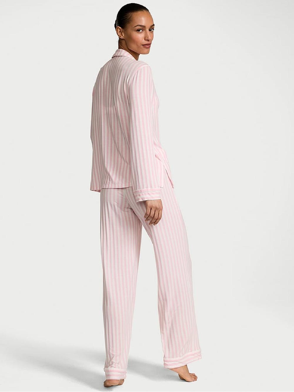 seraphine Victoria's Secret Pretty Blossom Pink Stripe Modal Long Pyjamas Set