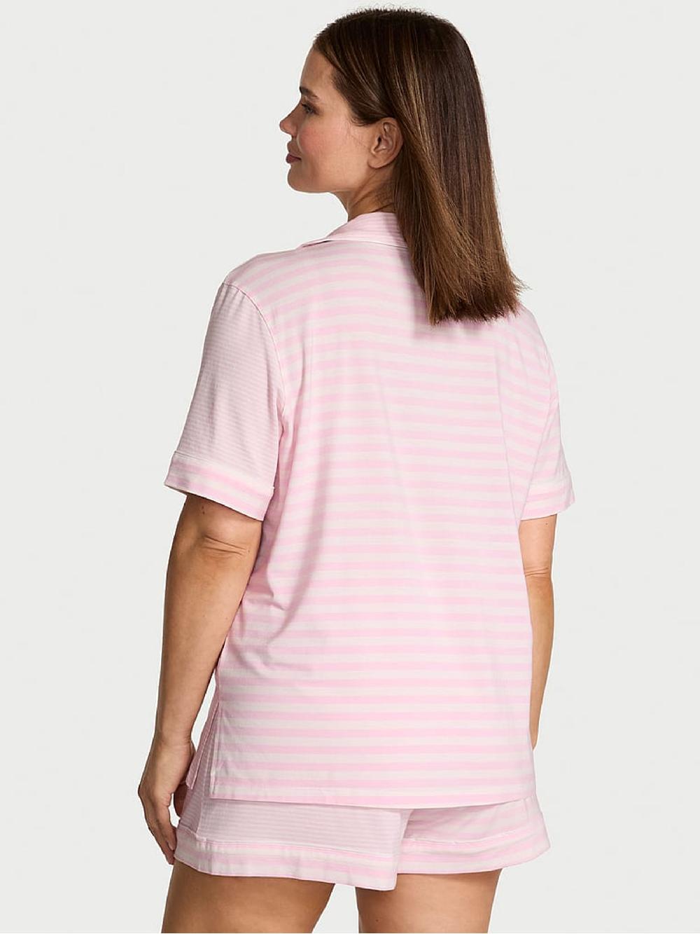 seraphine Victoria's Secret Pretty Blossom Pink & White Stripe Modal Short Pyjamas Set