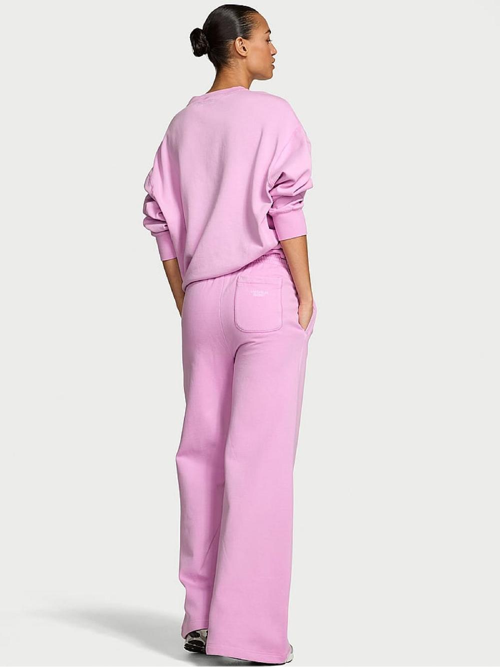 seraphine Victoria's Secret Washed Bikini Purple Fleece Wide Leg Joggers