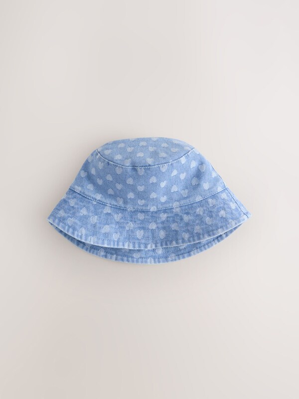 Seraphine White/Blue Baby Bucket Hats 2 Pack (0mths-2yrs)
