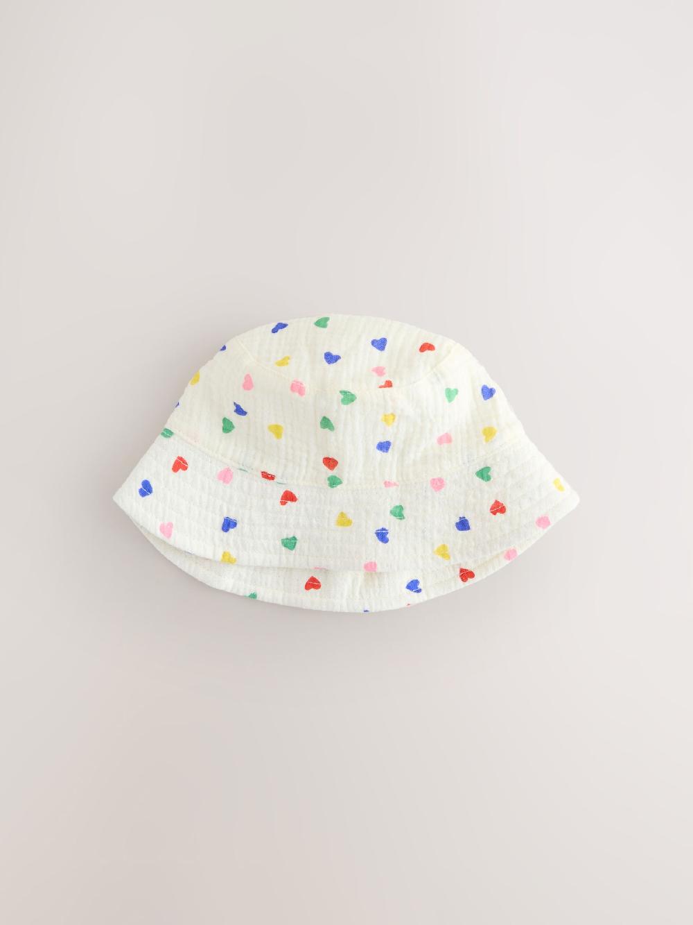 seraphine White/Blue Baby Bucket Hats 2 Pack (0mths-2yrs)